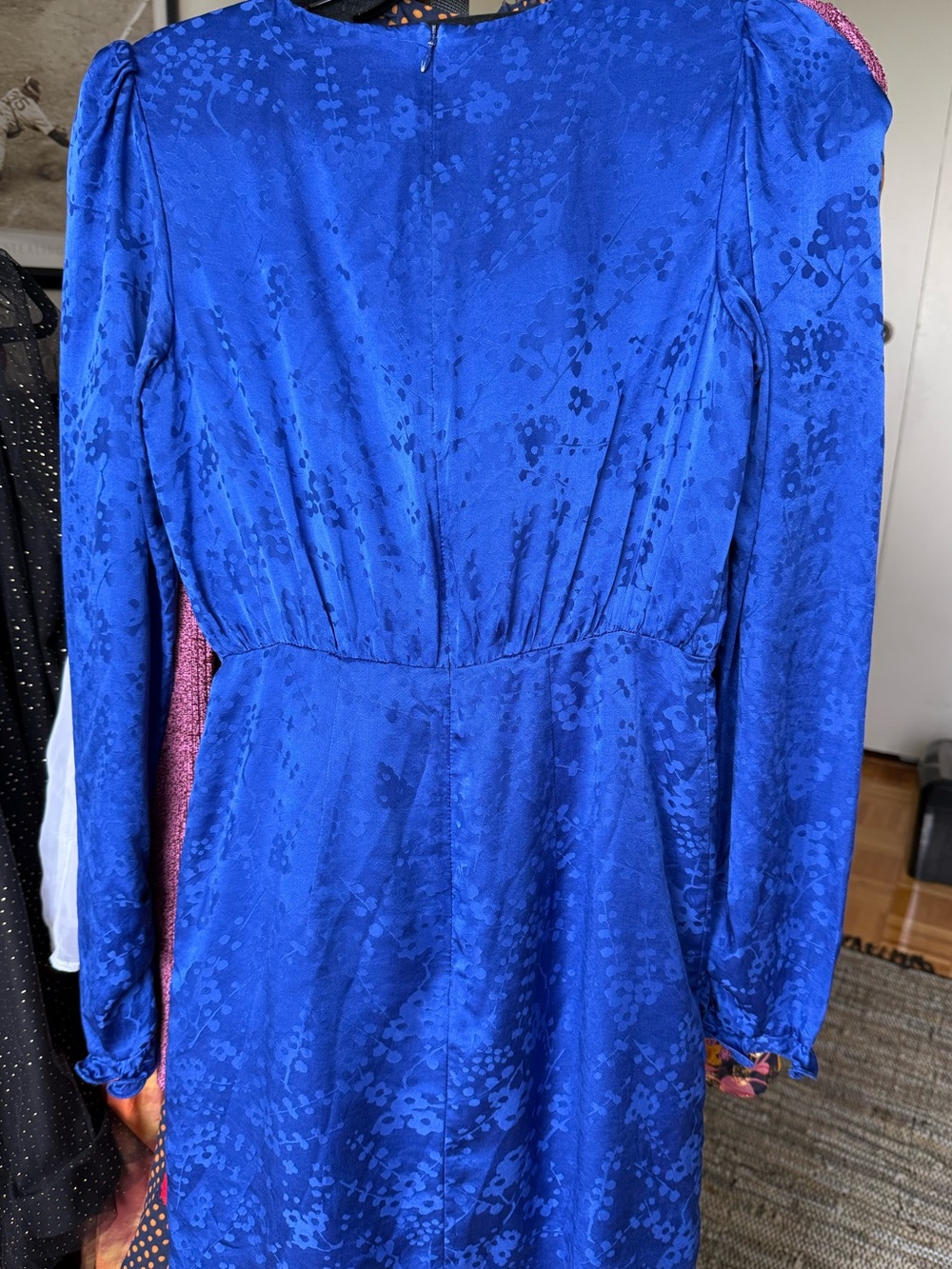 SALONI Cobalt Blue Long-Sleeve Mini Dress - Picture 3 of 3